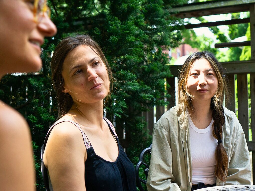 Friends at community gathering