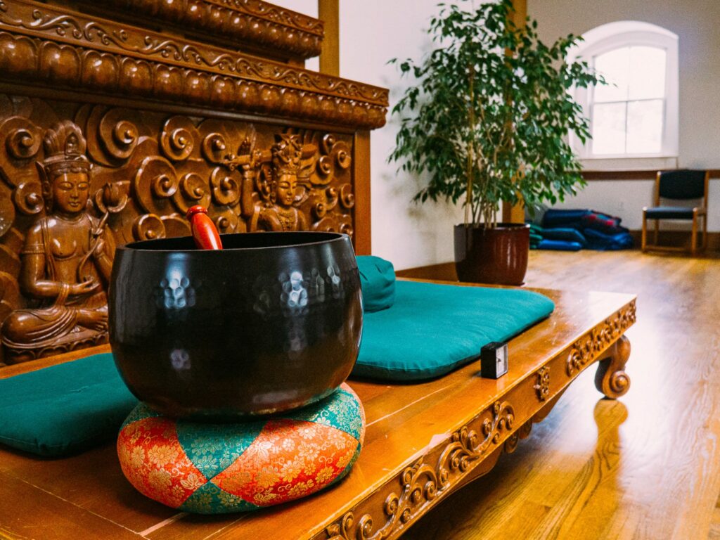 teacher dais in upper meditation hall