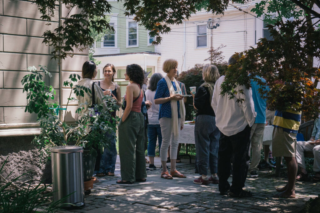 community gathering in CIMC garden